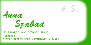 anna szabad business card